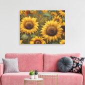 Sonnenblumen Sommertagen Ölgemälde Leinwanddruck (Insitu (Wohnzimmer))