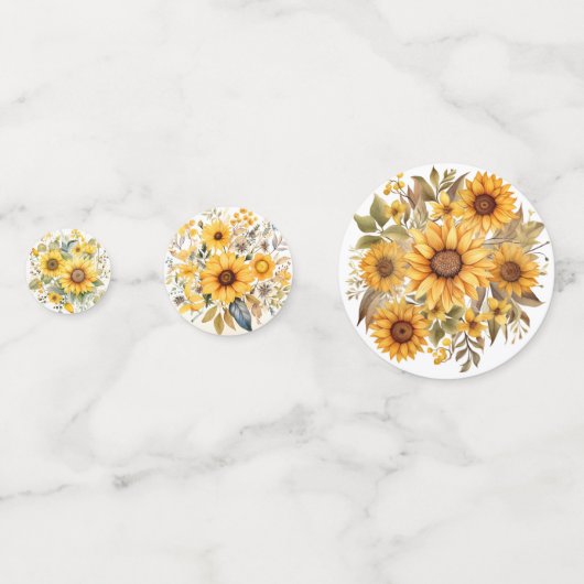 Sonnenblumen Sommertisch Confetti Set Konfetti (Vorderseiten)