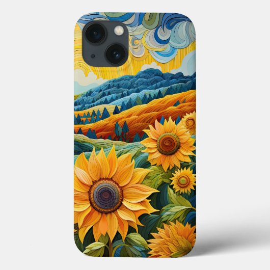 Sonnenblumen Sonnenaufgang Abstrakte Natur Illustr Case-Mate iPhone Hülle (Rückseite)