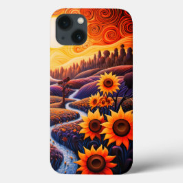 Sonnenblumen Sonnenaufgang Abstrakte Natur Illustr Case-Mate iPhone Hülle