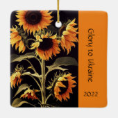 Sonnenblumen Sonnenblume Foto Ornament (Rückseite)