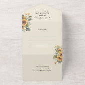 Sonnenblumen Sonnenblumen geometrische Hochzeit mi All In One Einladung (Außenbereich)