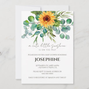 Sonnenblumen-Sonnenlicht-Herbst-Baby-Shower-Einlad Einladung