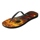 Sonnenblumen Sonnenuntergang Flip Flops Badesandalen (Schrägansicht)
