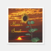 Sonnenblumen Sonnenuntergang Papier Napkins Serviette (Vorderseite)