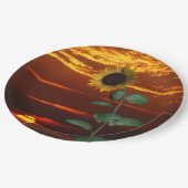 Sonnenblumen Sonnenuntergang Papier Teller (Schrägansicht)