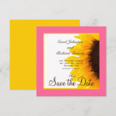 Sonnenblumen speichern Datumskarten in rosa Gelb Save The Date (Vorne/Hinten)