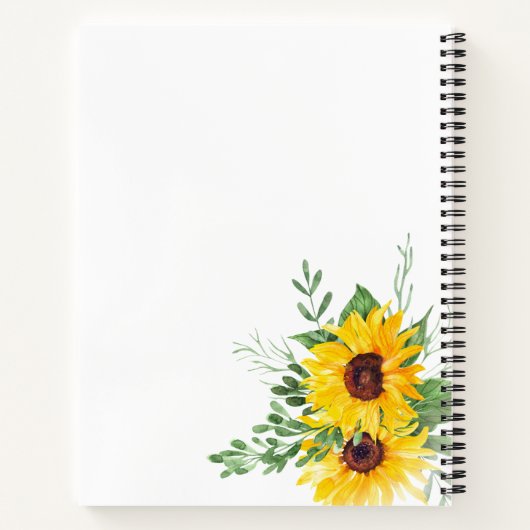 Sonnenblumen-SpiralNotebook Notizblock (Rückseite)