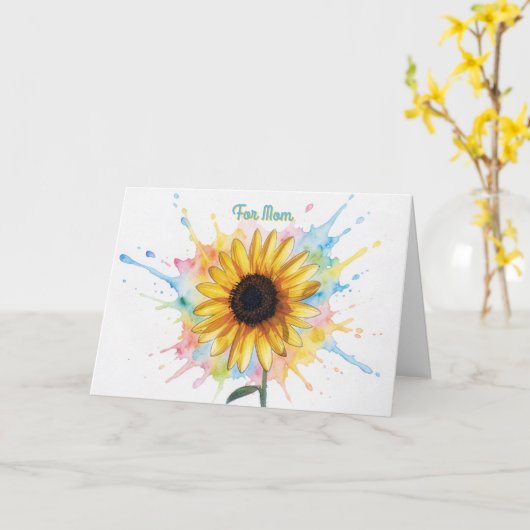 Sonnenblumen-Splash-Art-Muttertagskarte Karte (Gelbe Blume)