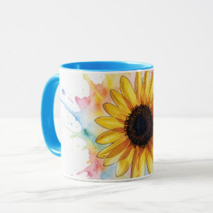 Sonnenblumen-Splash-Blume Blumige Kunst-Tasse Tasse