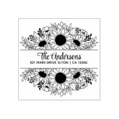 Sonnenblumen Split Monogram Theme Gummistempel (Prägung)