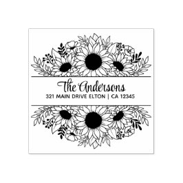 Sonnenblumen Split Monogram Theme Gummistempel