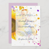 Sonnenblumen Spritzer Hochzeit Einladung (Vorne/Hinten)