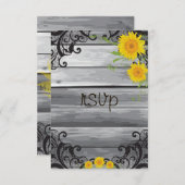 Sonnenblumen Stallholz-Sammlung UAWG RSVP Karte (Vorne/Hinten)