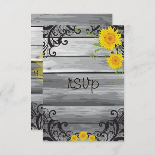 Sonnenblumen Stallholz-Sammlung UAWG RSVP Karte (Vorne/Hinten)