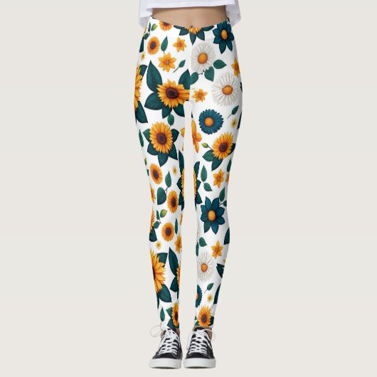 Sonnenblumen Stampede: Die Naturparkdisko Leggings (Vorderseite)