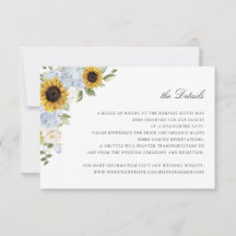 Sonnenblumen Staubblaue Florale Hochzeitsdetailska