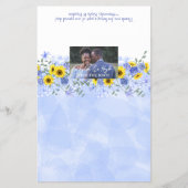 Sonnenblumen, Staubblaue Hochzeits-Candy-Bar-Verpa Flyer (Vorne)