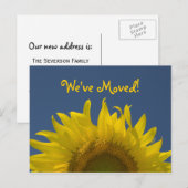 Sonnenblumen steigende Adressenänderung Ankündigungspostkarte (Vorne/Hinten)