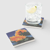 Sonnenblumen Steinuntersetzer (Seitenansicht)