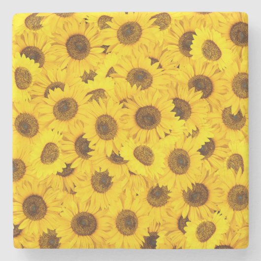 Sonnenblumen Steinuntersetzer (Vorderseite)