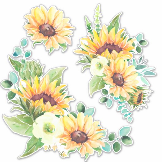 Sonnenblumen Sticker (Vorderseite)