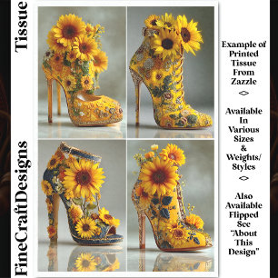 Sonnenblumen Stiletto Absätze Art DT3R Decoupage Seidenpapier