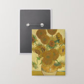 Sonnenblumen, Stillleben Ölgemälde, Van Gogh Button (Vorderseite/Rückseite)