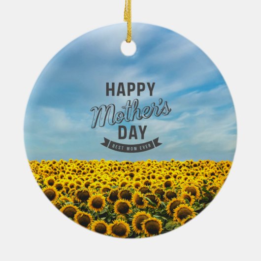 Sonnenblumen Stilvolle Elegante Wählen Sie eine Ma Keramik Ornament (Hinten)