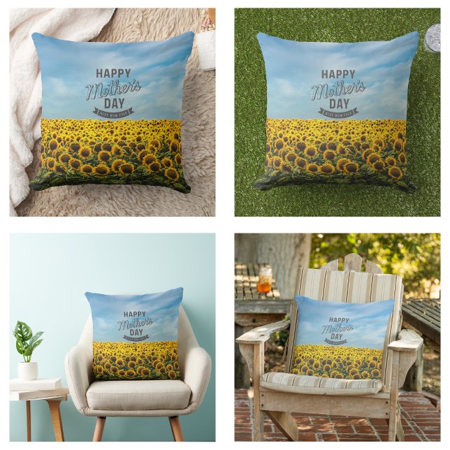Sonnenblumen Stilvolle Elegante Wählen Sie eine Ma Kissen (Sunflowers Stylish Elegant Best Mom Ever Floral pillows)