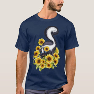Sonnenblumen Stinktier Haustierliebhaber Tierpfleg T-Shirt
