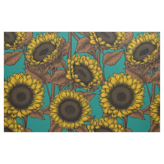 Sonnenblumen Stoff (Fat Quarter (45,7 x 55,9 cm))