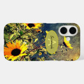 Sonnenblumen Stormy Clouds Custom Monogram Name Ca Case-Mate iPhone Hülle (Rückseite (Horizontal))