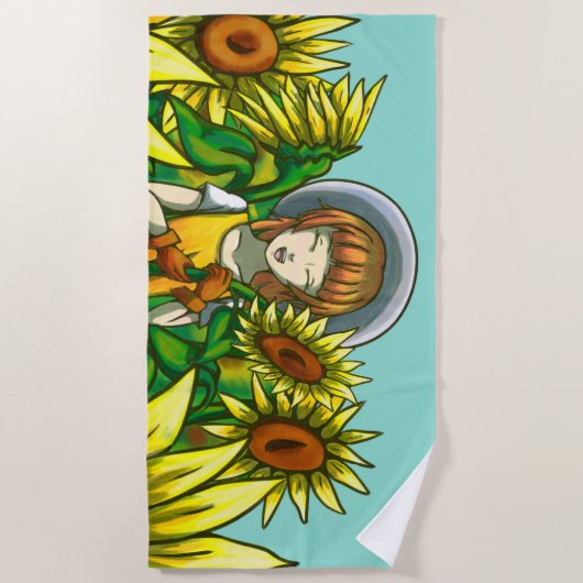 Sonnenblumen Strandtuch (Vorderseite)
