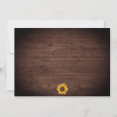 Sonnenblumen & Streichelleuchten auf Holz Rustikal Einladung (Rückseite)