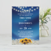 Sonnenblumen & Streichellichter Hochzeit Einladung (Stehend Vorderseite)