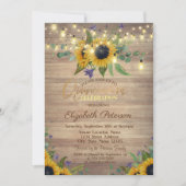 Sonnenblumen, Streichellichter, Quinceñera Einladung (Vorderseite)