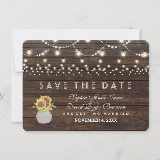 Sonnenblumen streichen Licht Altes Holz Save the D Date (Vorderseite)