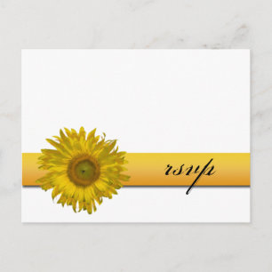 Sonnenblumen Streifen Hochzeitsszenierung RSVP Rea Einladungspostkarte