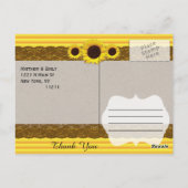 Sonnenblumen, Streifen und braune Spitzen Postkarte (Rückseite)