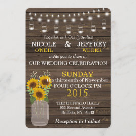 Sonnenblumen-String-Lichter Hochzeitseinladung Einladung