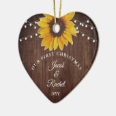 Sonnenblumen String Light Rustic Unser erstes Weih Keramik Ornament (Links)