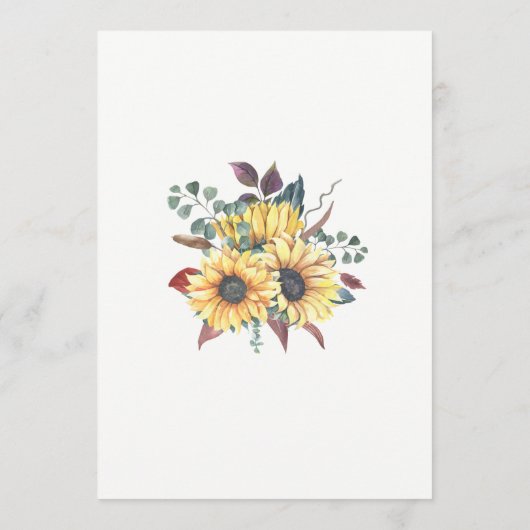 Sonnenblumen String Lights Mason Jars Hochzeit im Einladung (Rückseite)