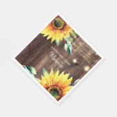 Sonnenblumen String Lights Rustikales Glück Geburt Serviette (Ecke)