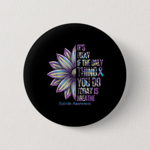 Sonnenblumen Suizidprävention Woche Aquamarin Button