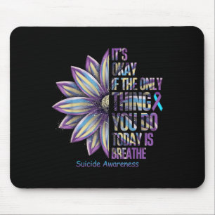 Sonnenblumen Suizidprävention Woche Aquamarin Mousepad