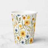 Sonnenblumen Summer Party Paper Cups Pappbecher (Rückseite)