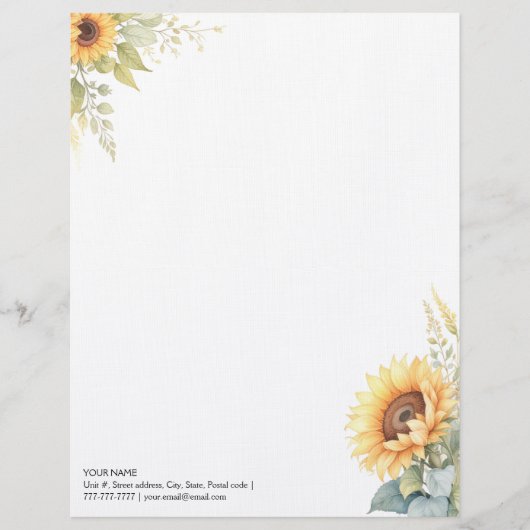 Sonnenblumen Sun Kisses Briefbogen (Vorderseite)