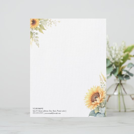 Sonnenblumen Sun Kisses Briefbogen (Stehend Vorderseite)