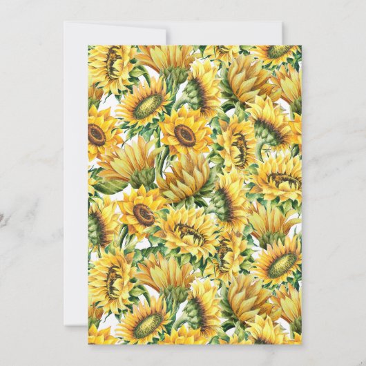 Sonnenblumen Süße 16 Einladung (Rückseite)